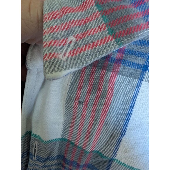 90s Colours by Alexander Julian Plaid Flannel Shirt: Vintage Flannel Size Mens L - Picture 8 of 8